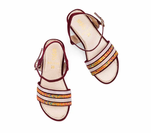 Girls Maroon Formal Sandal