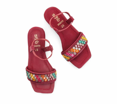 Girls Red Casual Sandal