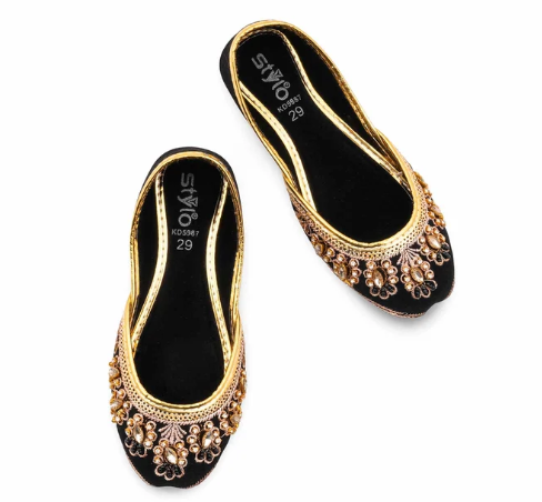 Girls Black Fancy Khussa