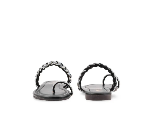 Girls Black Fancy Slipper