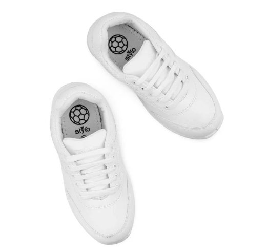 Boys White School Joggers