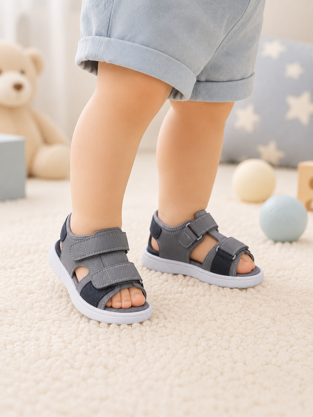 Babies Grey Casual Sandal