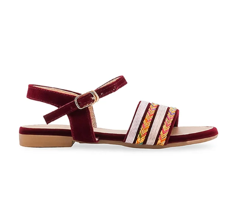 Girls Maroon Formal Sandal