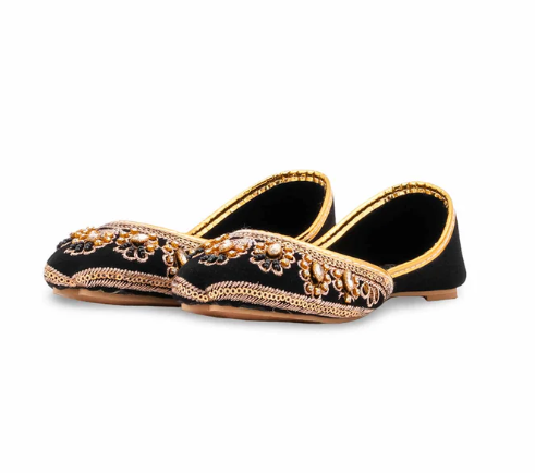 Girls Black Fancy Khussa