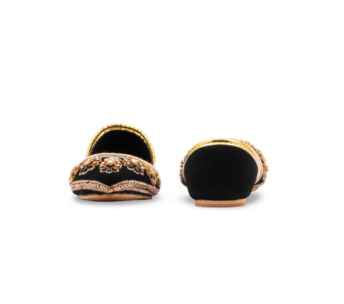 Girls Black Fancy Khussa