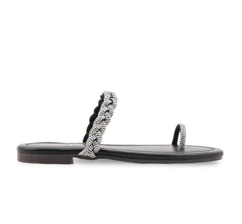 Girls Black Fancy Slipper