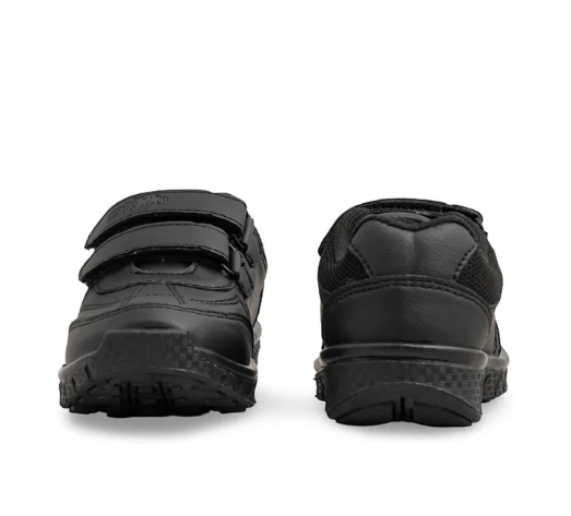 Boys Black Dual Strap Schools Shoes
